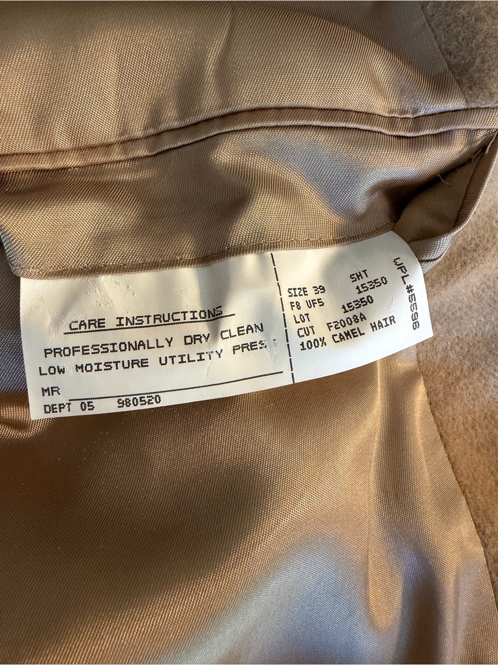 Polo Ralph Lauren Men’s 100% Camel Hair Blazer Sport Coat Tan 39R USA - Picture 6 of 7